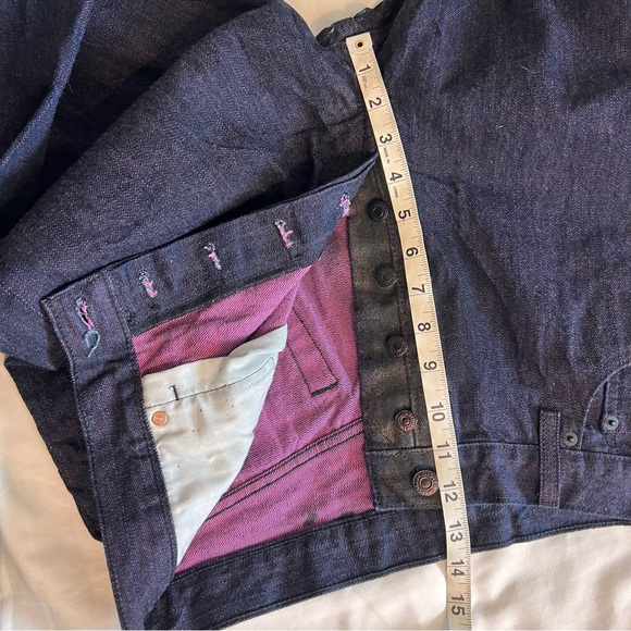 Levi’s 501 Purple Dark Wash Straight Denim 100% Cotton Jeans 33 x 28 - Picture 6 of 13